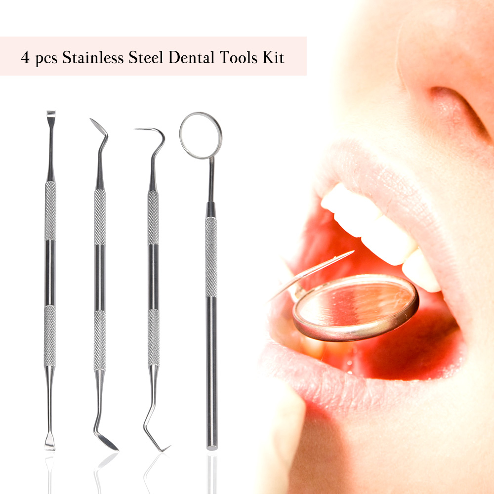 Teeth Whitening Mouthwash - 4 Stuks Set Tandsteen Schraper Scaler